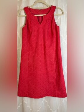 LOFT Coral Shift Dress | Textured Sleeveless | Classic Chic | Size 0 🌺